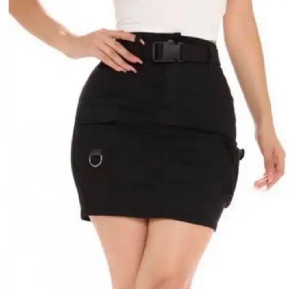 American Bazi Black Alexandra Cargo Mini Skirt brat